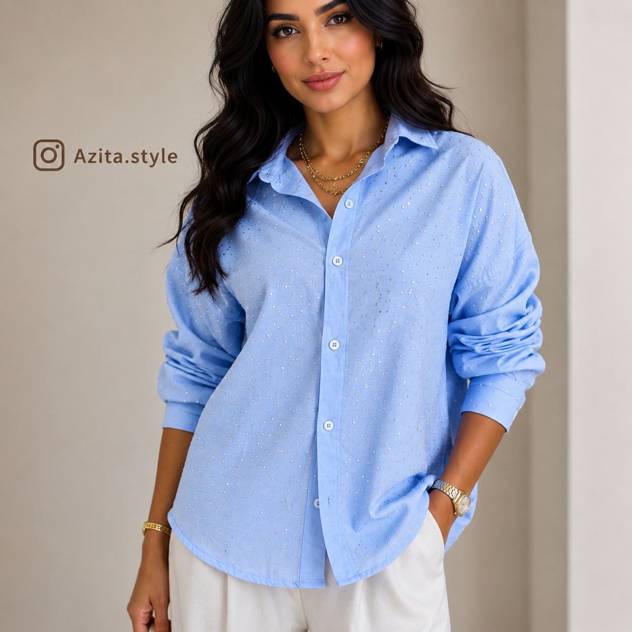 شومیز  نگین دار