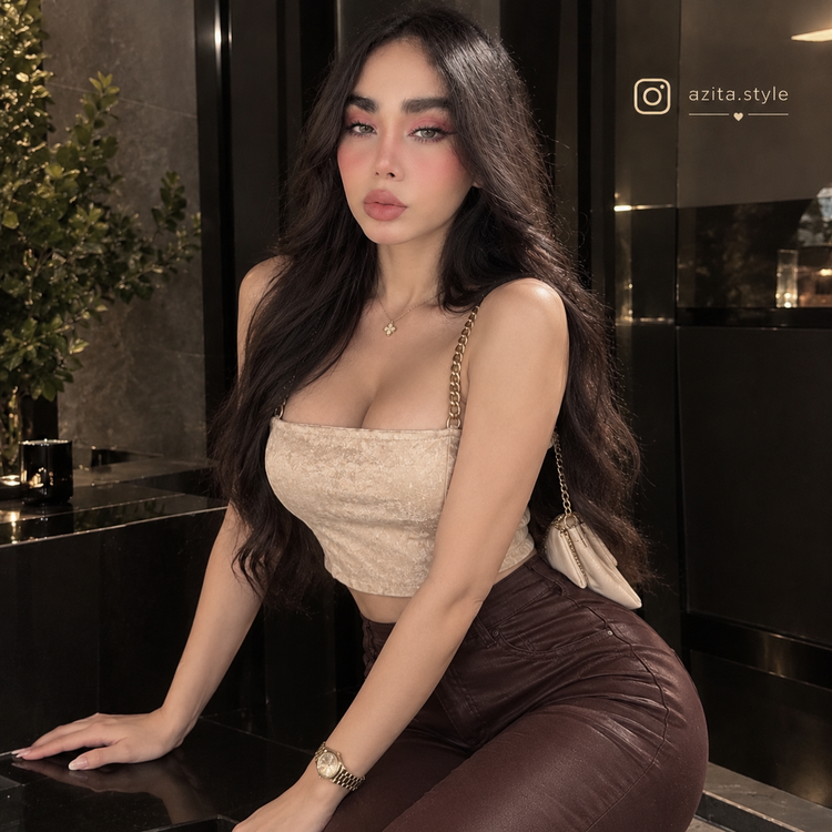 کراپ مخمل بند زنجیری