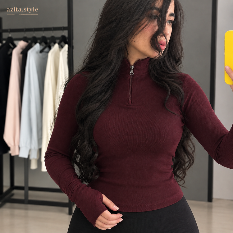 بلوز نیمزیپ آستین انگشتی 🎀